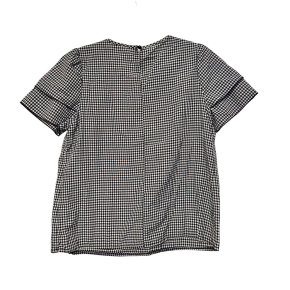 Black & White Gingham Smocked Blouse – Size M - Picture 3 of 6